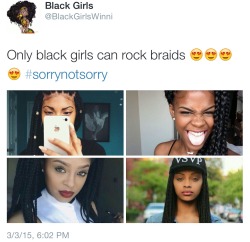 tee-ahnuh:  skellyssecret:  blackgirlbombshells:  Sorry not sorry 🙊  The fuck? Isn’t this the opposite of what we fight for as feminists? Why do we have to exclude races from fashion statements and trends? Good lord.  It isn’t a “fashion statement”