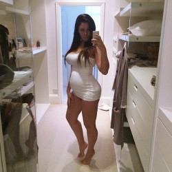thebiggestever:  “Can you believe it’s only been one month since knocked me up?  I knew carrying quadruplets around was going to be fun, but I never thought my tits would grow this much.  Imagine what I’m going to look like in a few months…”