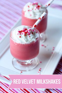 thecakebar:  Mini Red Velvet Milkshakes for