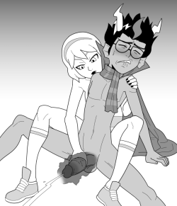 shameful-display:  A commission of Rose giving Eridan a magic reacharound. My long series of shitposts is finally broken… by Homestuck. You all knew what you were signing up for. 