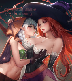 sakimichan:   This terms Yuri pairing, Archer X sorceress from dragon’s corwn :3 this is the clothed version, but it’s still pretty nsfw U_U;; both versions via patreon this term