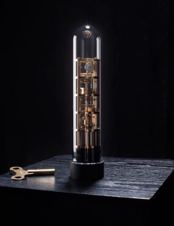 freiherr65:  PLEASURE TOY FOR THE RICH AND FAMOUS IN A STEAMPUNK STYLE Grandfather Clock dildo from a hand-blown glass vessel so the brass and metal mechanism that causes it to vibrate is visible from the outside. this “aesthetically pleasing” glass