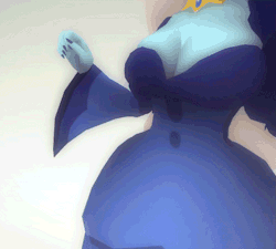 mikeinelart:  Testing out real-time physics of her sleeve.   ice boobies ;9