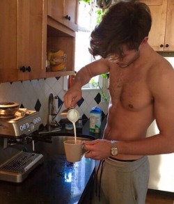 itstolemyheart: #abs #coffee #guys #home #Hot #latte #capuccino 