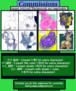gonna be cutting the price this month for commissions.comtact me at dis webzone in list for futher details.