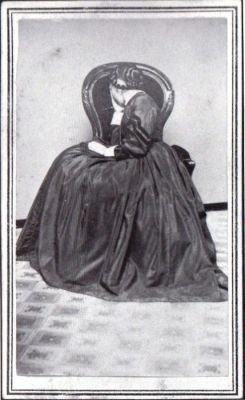 shewhoworshipscarlin: Mourning, 1870. (It was a normal thing for mourning photography to include the sitter with their back to the camera.)