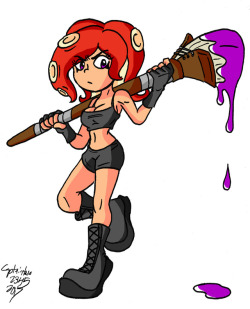 I don’t have a Switch, so I couldn’t participate in the Splatoon 2 Global Testfire. So I drew an Octoling instead. 