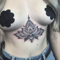 jeanleroux:  Thanks Kiya , something different. Lines and dots… @thetallonco @blackgardentattoo #tattoo #tattoos #sternum #sternumtattoo #underboob #lotus #geometrictattoo #lotustattoo #london #londontattoo #instagood #instatattoo #instadaily #dots