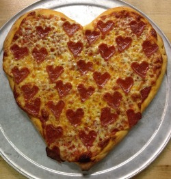 fuck-yeah-existentialism:  Heart shaped pizza to fill the pizza shaped hole in my heart 