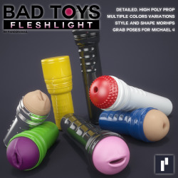 pandoramail has created a new fleshlight prop product available here at Renderotica! Bad Toys - Fleshlight is a detailed, high-poly, morphable Poser prop  for all lonely males and dominating females. Fits Michael 4 hands out  of the box via grab poses,
