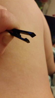 le-acid-kitteh:  I found the worlds smallest clothes pin a d put it on my tits and pussy 💖