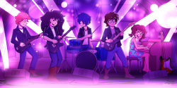 chicagoxjapan:My rock band OC commission, some of these OCs are my girlfriend @weird-stash-gangsta-cat’s OCs and was drawn by the amazing @cubedcoconut. Thanks for this dude! Glad you like how it came out, thanks for commissioning me! 