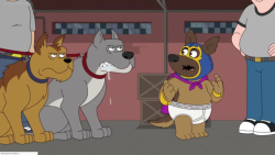 Bullet from Paradise PD episode 2. The show is really bad, but I couldn’t resist watching this one episode for the underwear moment. In this scene, Bullet has infiltrated a Dog Fighting Ring but dressed up like a wrestler, part of the costume includes