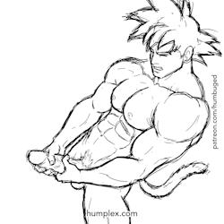 humplex:  Another backlogged reward. Preview of Son Goku from Dragon Ball. Super Saiyan erection, haha!  This is March 2017 reward for Patrons.  Want to support the creation of new artworks? Click here to be my Patron.  Want to commission an artwork?