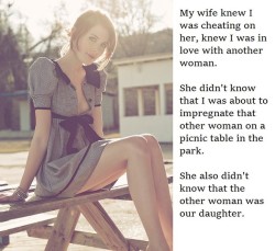 incestuous-brides:  And next thing she knew, there was a postcard of a father-daughter wedding on the dinner table as I married and impregnated my babygirl
