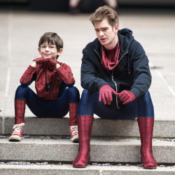 tribblesome:  On set of The Amazing Spider-Man 2 