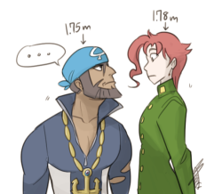 kynimdraws:  It’s 2014 and Archie is canonly shorter than Kakyoin (1.75cm is like 5'9&quot; and 1.78cm is 5'10&quot;) I thought he’d be like JOJO height wise but NOPE EDIT: THE SOURCE HAS THE HEIGHT CONVERSION WRONG. 175cm/1.75m is around 69inches