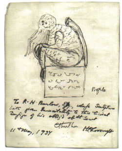 putrida:  A sketch of Cthulhu by H. P. Lovecraft.