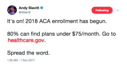 bi-trans-alliance:  outforhealth:   ironlion919:  ppaction:  Here’s what Donald Trump doesn’t want you to know: ACA open enrollment begins TODAY! Spread the word and #GetCovered.   Also, the time to enroll has been CUT IN HALF. They tried to kill