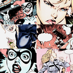 harleyquinn-clownprincessofcrime:  “Always leave ‘em laughing” – That’s what my puddin’ says.”↪Catwoman v2 #082 #083 #084 #089