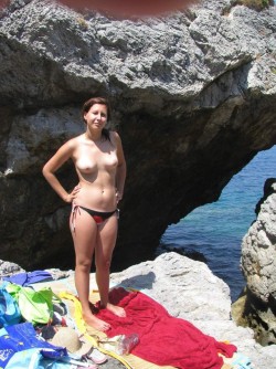 beachvoyeurguy:  hot topless girls at clothing optional beach 4