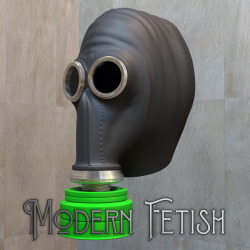 RumenD’s Modern Fetish collection has another product added to the mix! The Military Gas Mask!  	This product contains a model of a gas mask. The model is weighted to the  	Gen 3 Female skeleton. The model also uses clear edge loop geometry and   	allows