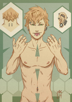 joannekwan:  I love Noiz’s piercings, so I made this detailing them. I just thank the lard he doesn’t have nipple rings.
