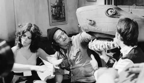 blondebrainpower:Gilda Radner, John Belushi and the stuffed shark “Land Shark” reheasing for Saturday Night Live. 1976By Edie Baskin  