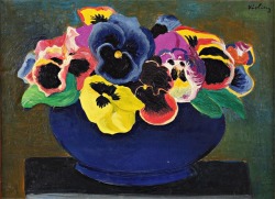 terminusantequem:Moïse Kisling (Polish/French, 1891-1953), Bouquet de pensées, c.1918. Oil on canvas, 27.0 x 37.0 cm