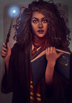 fridouw:  Hermione Granger by fridouw deviantART | Facebook | Tumblr | Twitter When it was announced that Noma Dumezweni would be Hermione in the new Harry Potter play ‘Cursed Child’ it instantly sparked my inspiration! I wanted to draw my take on