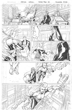 kellysue:  comiccharm:  Page 1 of my Captain Marvel samples finished.  This is from issue #9 where Carol and Jessica join forces to fight dinosaurs rampaging in the city. Rawr dinosaurs!Starting on page 2 tomorrow morning.  Nicely done, Cassandra. I