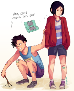 anyeka:  little kenma’s daily struggle: wanting to stay with kuroo but also would rather go home and play video games. 