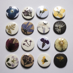 californian:  littlealienproducts:  Handmade badges from hand pressed flowers - £1 (ũ.50) Each   SOMEONE FINALLY SAID IT, THANK YOU
