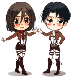 yukihyo:  Yet another commission for  This is the bannerless version!You may NOT use this as this art belongs to me and   only. No tracing,no editing,no selling this and using this for your tumblr/other website bullshit! Enjoy! Levi Heichou/Mikasa/SnK