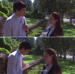 anamorphosis-and-isolate:  ― Donnie Darko (2001)Gretchen: You’re weird.Donnie: Sorry.Gretchen: No, that was a compliment actually.