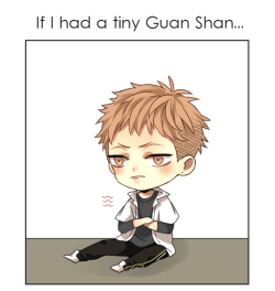19-gays:  misupoteto:  I’ve been working on this for a while and thought about posting it a bit later because of the He Tian update But I know we all feel the same and want to protect him and give him hugs, so here’s a tiny   Guan Shan for all of