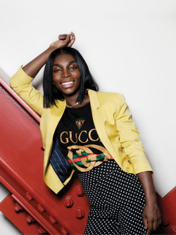 goldiloq: jeankd:  divalocity:   Actress Michaela Coel for BUST Magazine June/July 2017  Photographed by Jeaneen Lund  Makeup: Tasha Brown  Hair: Naivasha Johnson  Stylist: Johanna Cranitch     Face is iconic  She should’ve played Nina Simone….not “I’m