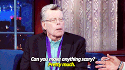 jimjampageykins:  sandandglass:  Stephen Colbert and Stephen King concoct a scary story  Best Trump shade I’ve seen so far 