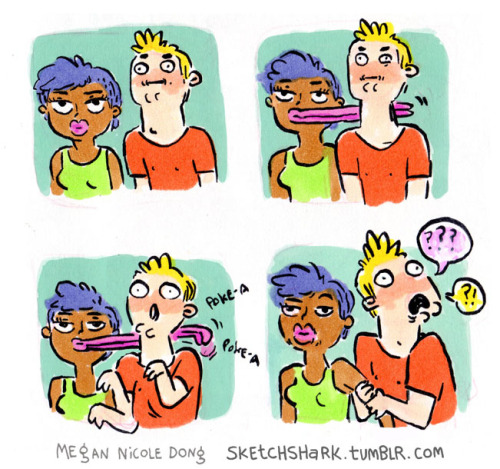 thebrightlightsofamerica:  sketchshark:  I’ve been doing a series of comics about men being deceived by makeup.   This is the best comic series I’ve ever seen 