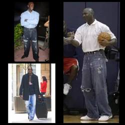 #realtalk his stylist, if he has/had one, should be drawn and quartered for letting MJ out in public with those jeans on. 3 different pics, 3 jacked up pairs of jeans. I really hope these pictures are from the 90&rsquo;s&hellip;. That still doesn&rsquo;t