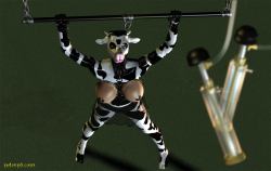 petgirltrainer:  Art imitates life. Petra, the real human cow.   saugeil
