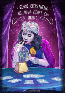 mrgabrielmarques:  Illustration of Marina and the Diamonds ( planetfroot ) as “Madame Marina - The Fortune Teller” by Mr. Gabriel Marques - Inspired by the video Blue, directed by Charlotte Rutherford. &lt;3