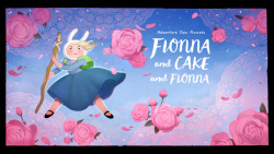 Fionna and Cake and Fionna - title carddesigned by Hanna K Nyströmpainted by Joy Angpremieres Wednesday, July 19th at 7:45/6:45c on Cartoon Network