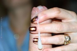 fjanne:  cum dripping over painted nails