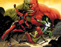 artverso:  Frank Cho - Red She-Hulk vs She-Hulk 