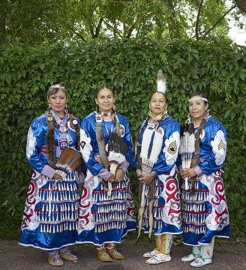 blondebrainpower:Members of the Native American Women Warriors, a Pueblo, Colorado-based association of active and retired American Indians in U.S. military service, at a Colorado Springs Native American Inter Tribal Powwow and festival in that central