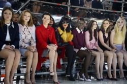 aucklandtransport:  tokomon:  Adèle Exarchopoulos, Léa Seydoux, Margot Robbie, Rihanna, Lupita Nyong’o, Elizabeth Olsen, Bella Heathcote and Elle Fanning @ Miu Miu  this is ridiculous everyone i love is in this photo, everyone together in one
