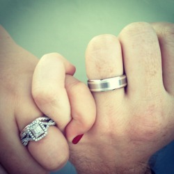 loveforweddings:  Yesterday, I legally pinky-promised to love, honor, and cherish the love of my life. He is enlisting in the military very soon, so we decided to marry now and have our dream wedding later. So here’s to being a new wife and to planning