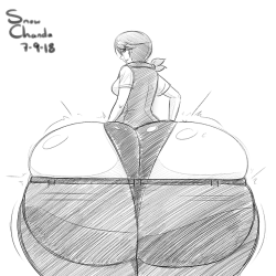 snow-chanda-art: A sketch commission for  Robotnik14 of Suki growing a big butt! :Vc  