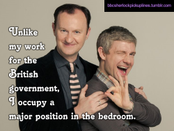 â€œUnlike my work for the British government, I occupy a major position in the bedroom.â€Submitted by nzeuropean.